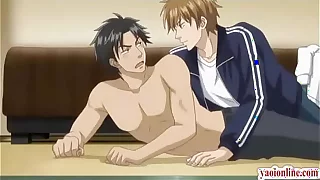 Hentai gay couple having a tongue sex